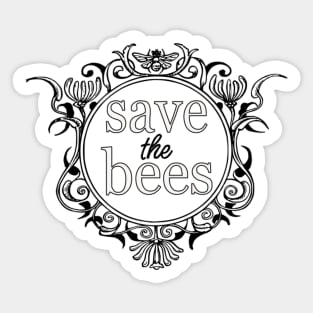 Save the Bees Ornate Frame Sticker